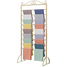 Organizer Holder Household Hangers Display Stand - Movable Scarf Stand, Metal Clothing Rack Free Standing Closet Organizer, Floor-Standing Hijab Collect Rack, Floor Standing Suit Pants Rack(Gold,Lengt