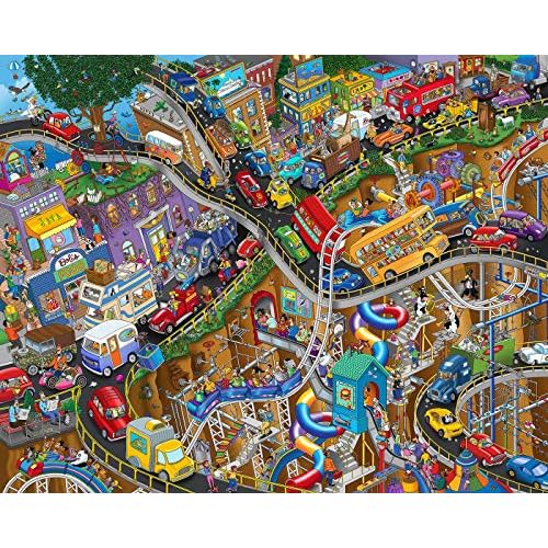 Springbok - Getting Away - 1000 Piece Jigsaw Puzzle- Cartoon Illustration of Transportation to Challenge Your Brain
